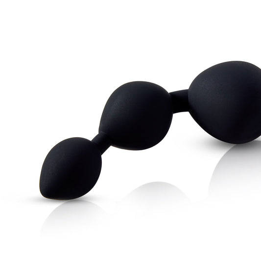 Triple Ripple Anal Beads-Black