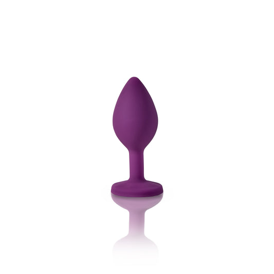 Jewelled Silicone Butt Plug Purple -Small