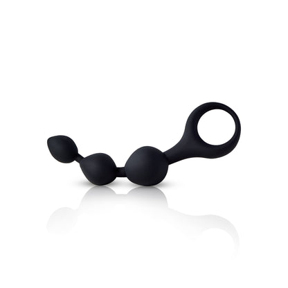 Triple Ripple Anal Beads-Black