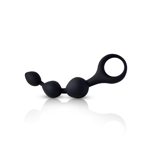 Triple Ripple Anal Beads-Black